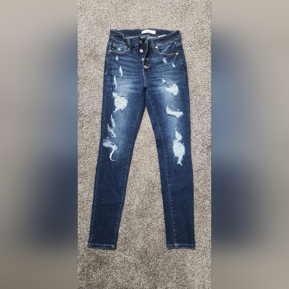 KanCan Women's Skinny Jeans - Dark Blue
